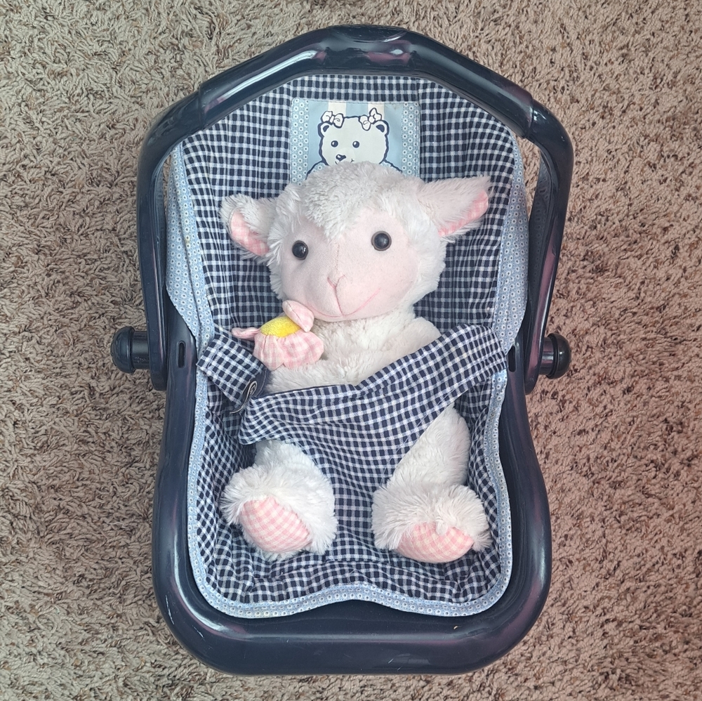 Graco Vintage Toy Car Seat Carrier - Navy & White Gingham - Picture 2 of 5